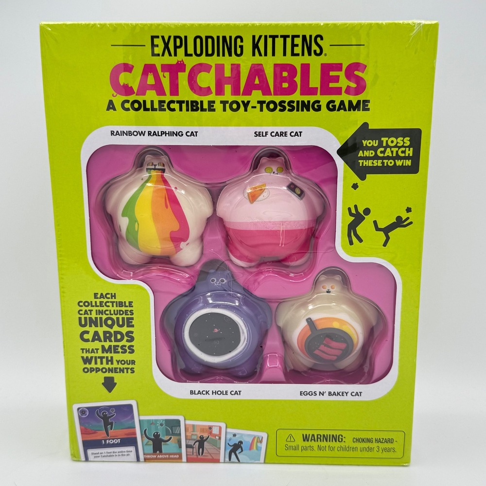 Exploding Kittens Catchables 4-Pack Collectible Toy Tossing Game New Sealed